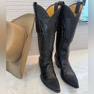 Black Studded Women's Cowboy Boots